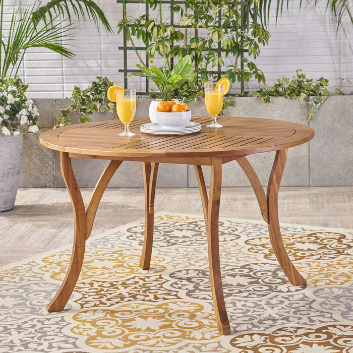Hermosa - Outdoor Acacia Wood Table Circular Design