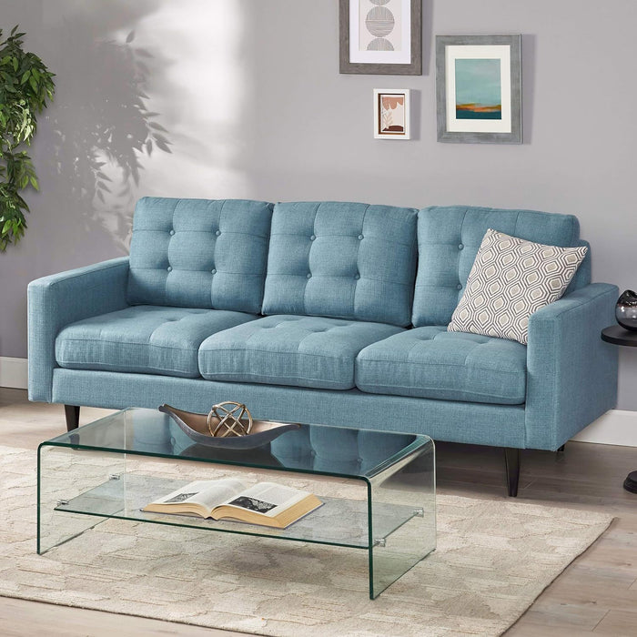 Jenny - Contemporary Tufted Fabric 3 Seater Sofa