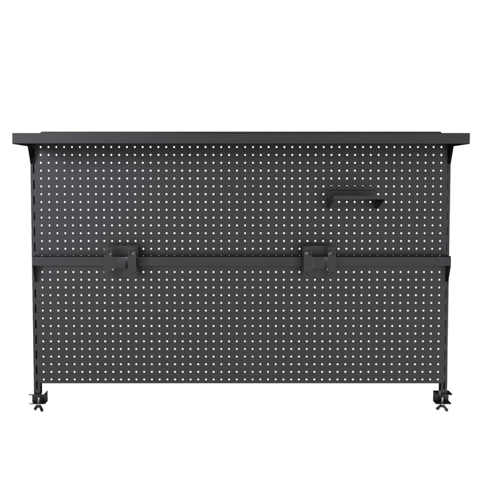 Clamp On Desk Pegboard With Single Monitor Stand