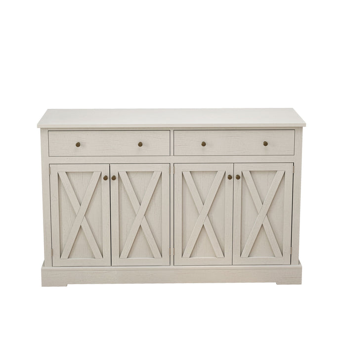 Vintage Sideboard With 2 Drawers And Four Doors For Living Room
