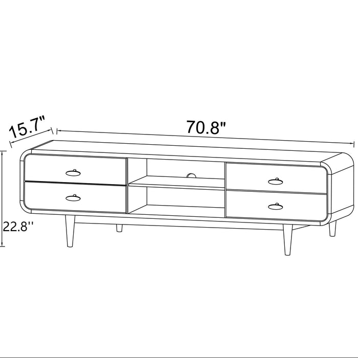Alexa - Mid-Century Modern Style TV Stand - Dark Brown / Wood