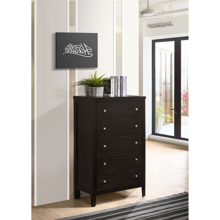 Payton - 5 Drawer - Cappuccino