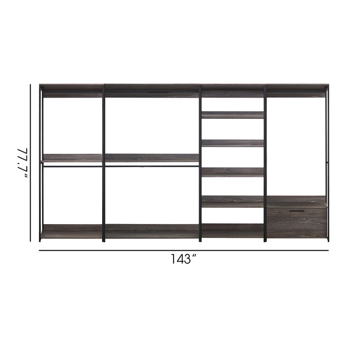 Monica - Walk-In Closet System, Modular Storage - Rustic