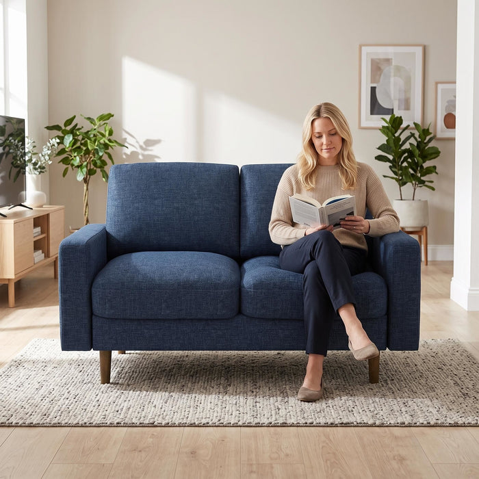 2 Seat Loveseat Sofa, Loose Back Cushion For Living Room