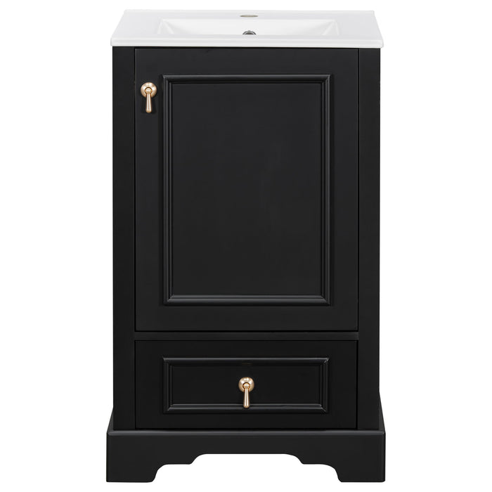 Bathroom Vanity With Sink, Soft Close Door, Adjustable U-Shaped Shelf