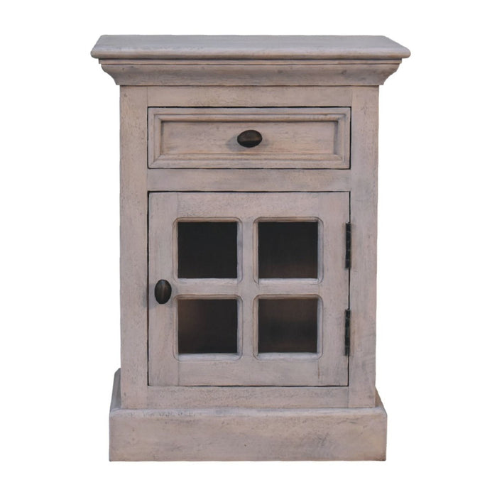 Glazed Bedside Table - Stone White