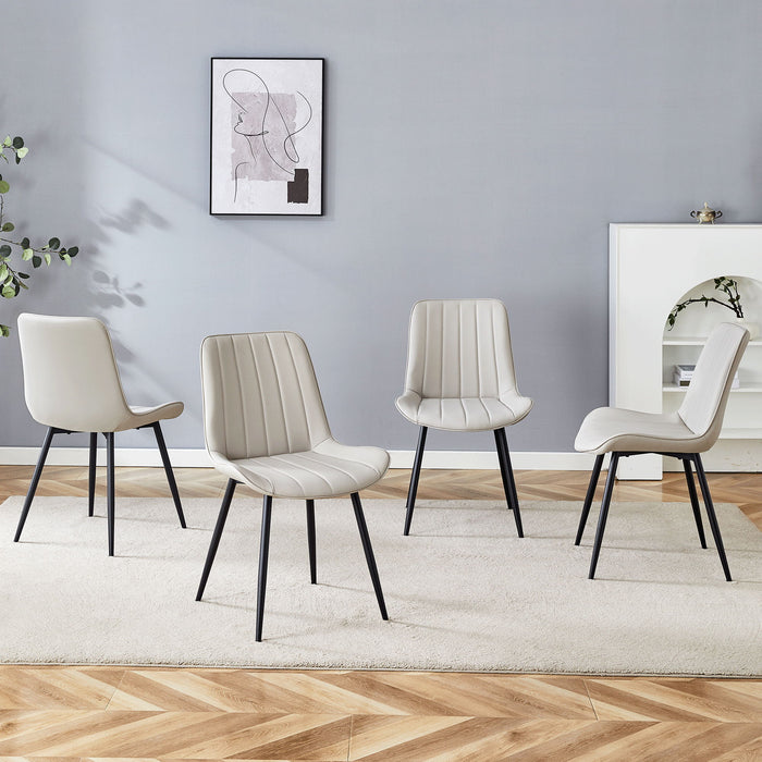 Modern Style Extended Seat Cushion Dining Chair Set