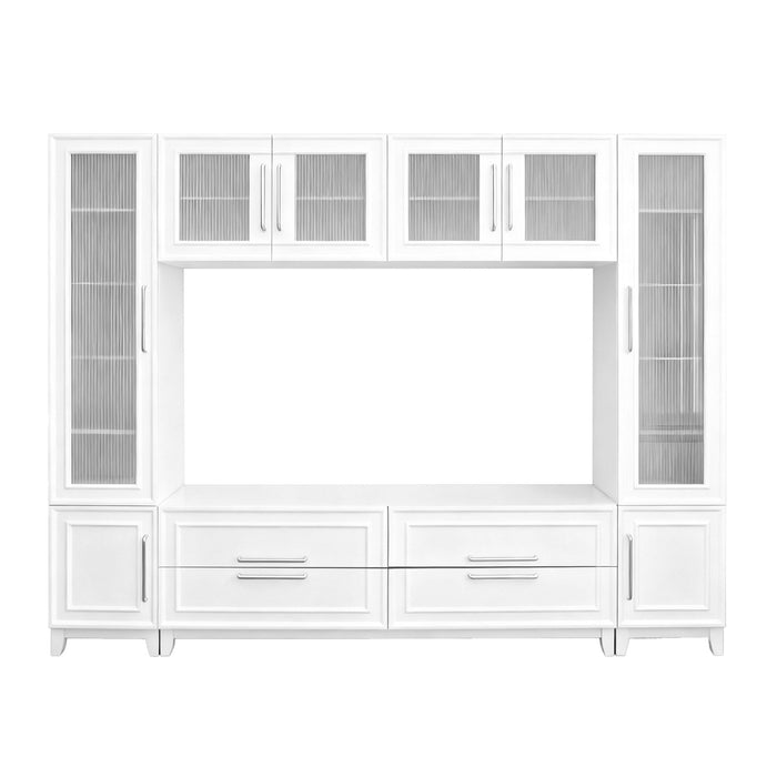 Wall Unit Modern Entertainment Center With Glass Doors