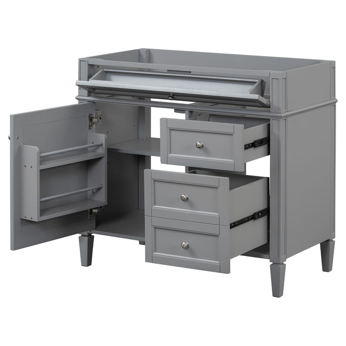 Bathroom Vanity With 2 Drawers And Tip-Out Drawer, Storage Cabinet