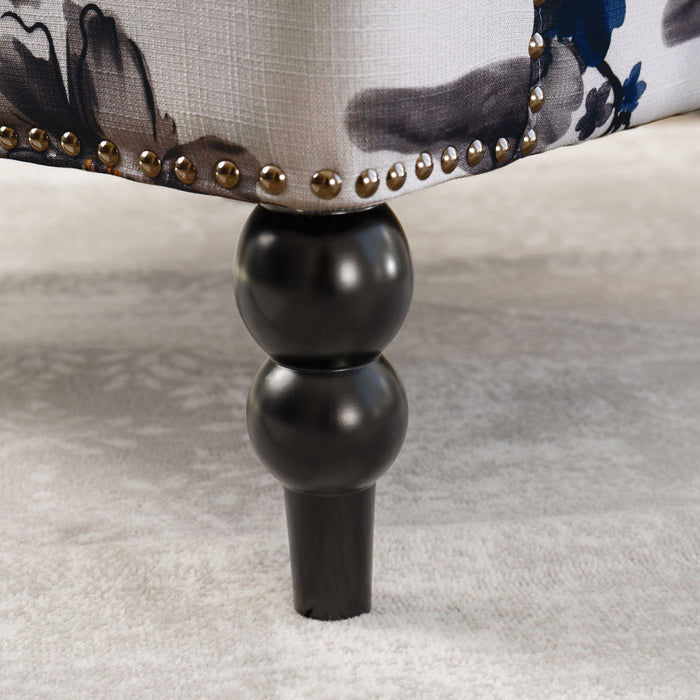 Club Chair With Tapered Birch Wood Legs - Multicolor