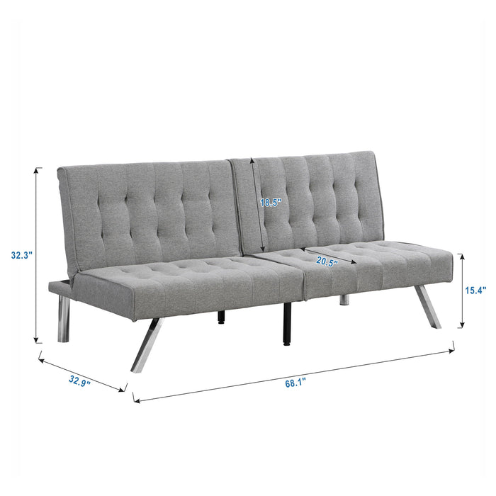 Modern Sofa Bed With Wood Frame And Stainless Legs