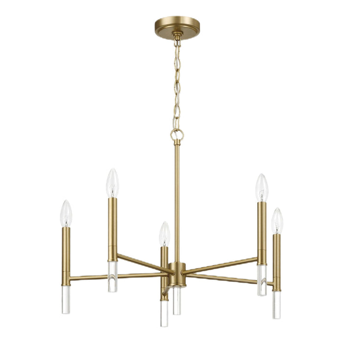 Courtyard - 5 Light Candle Chandelier - Clear / Gold