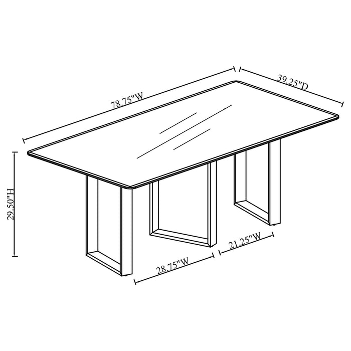 Forster - Rectangular Sintered Stone Dining Table - Gray
