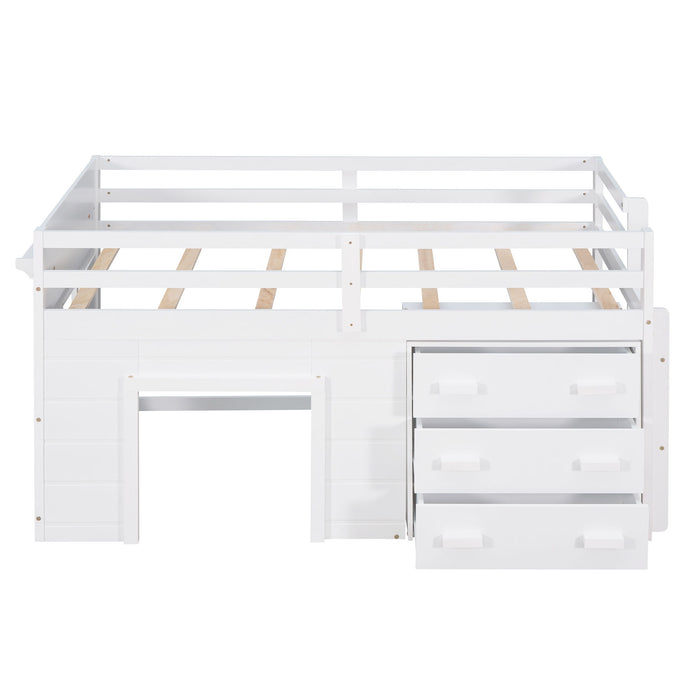 Loft Bed With Cabinet And Shelf