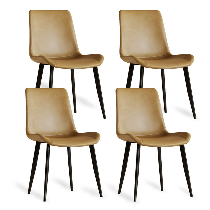 Dining Chairs With Carbon Steel Legs (Set of 4) - Brown