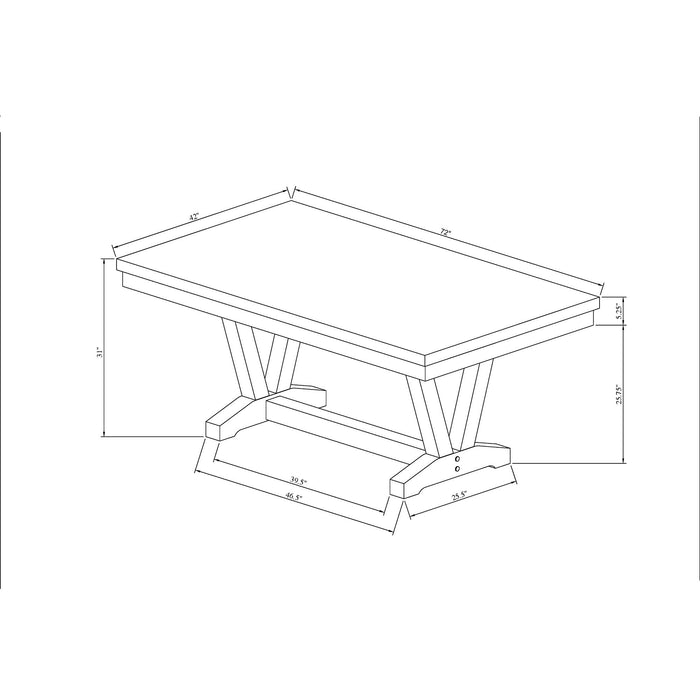 Panda - Dining Table And Trestle Base - Black