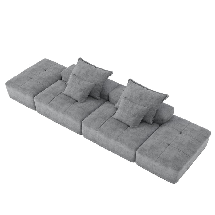 Modern Oversized Diy Combination Modular Sectional Sofa With Pillows
