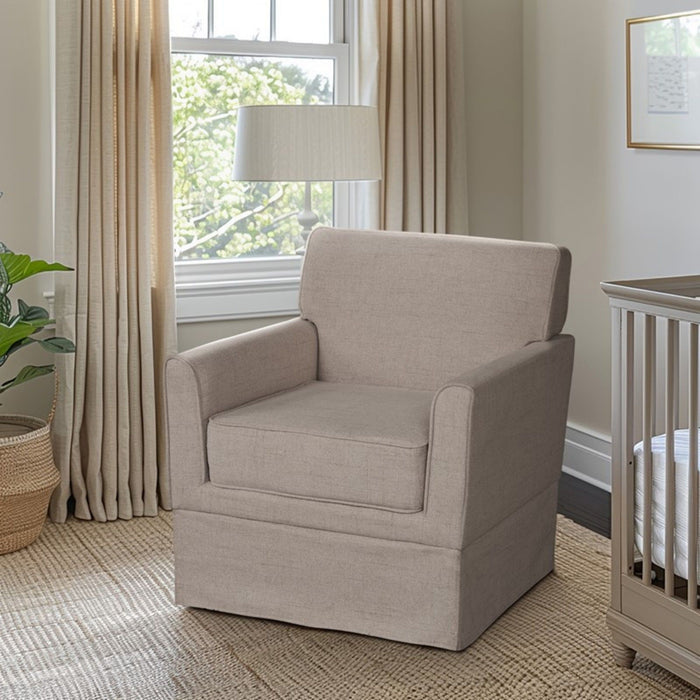 Timeless Slipcover Accent Armchair With Track Arm Silhouette Upholstered - Light Brown
