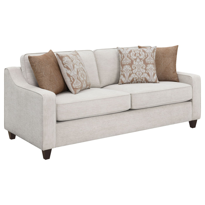 Mahaffey - 2 Piece Track Arm Living Room Set - Beige