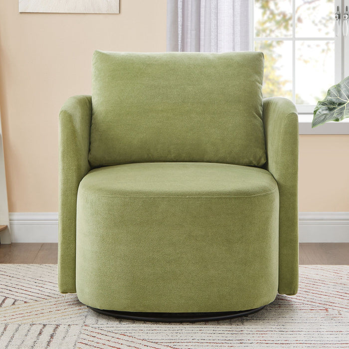 360° Modern Swivel Chair With Upholstered Curved Design