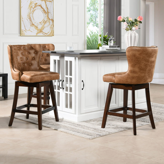 Holmes - Tufted High Back 360 Swivel Counter Height Barstool
