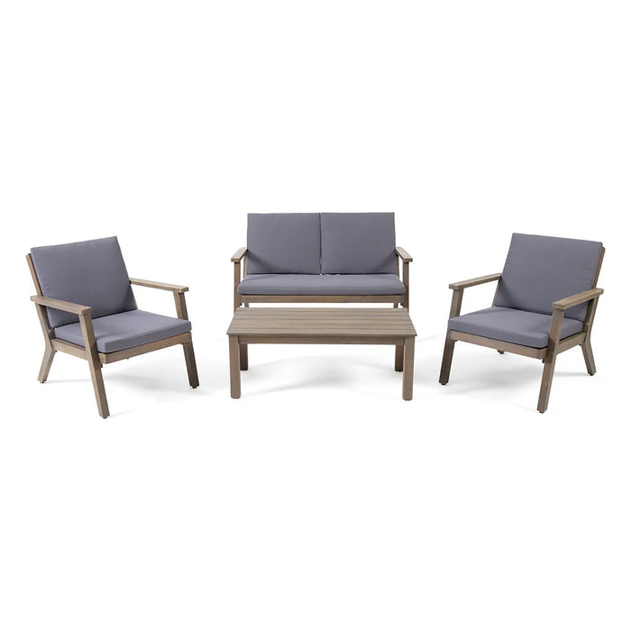 Avacyn - Outdoor Acacia Wood 4 Seater Chat Set With Cushions