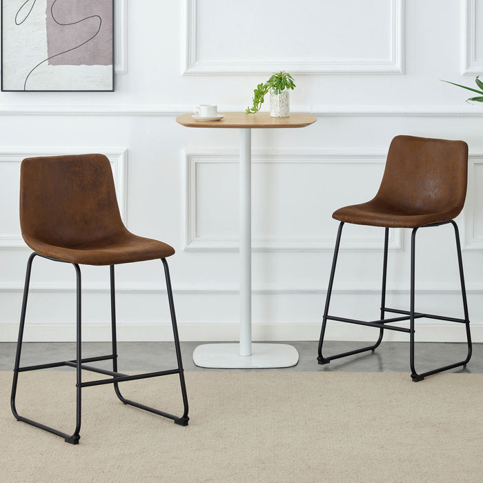Retro Bar Chairs, Comfortable Stools (Set of 2)
