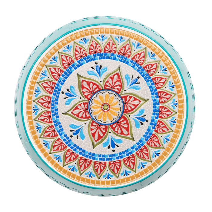 Ruby - Boho Mosaic Side Table With Ceramic Tile Top