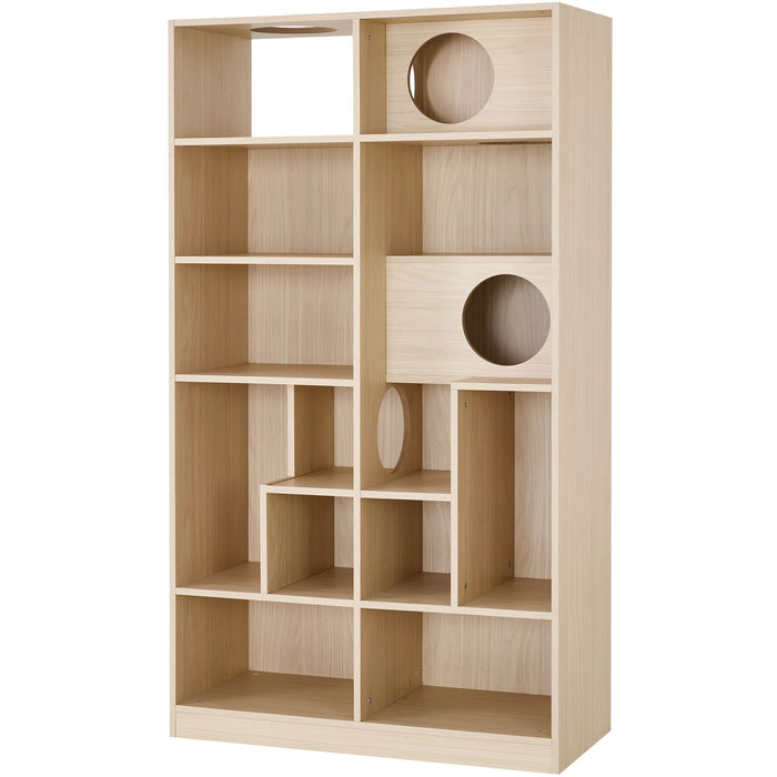 Furniture Style Cat Bookcase Cat Tree Shelves - Natural