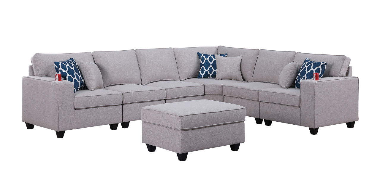 Cooper - Sectional Sofa With Ottomans And Cupholder