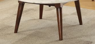 Gasha - Coffee Table - White Marble / Walnut