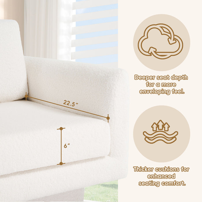 360° Modern Swivel Accent Chair Round Armchair, Thick Padded Single Lounge Sofa Upholstered Comfy