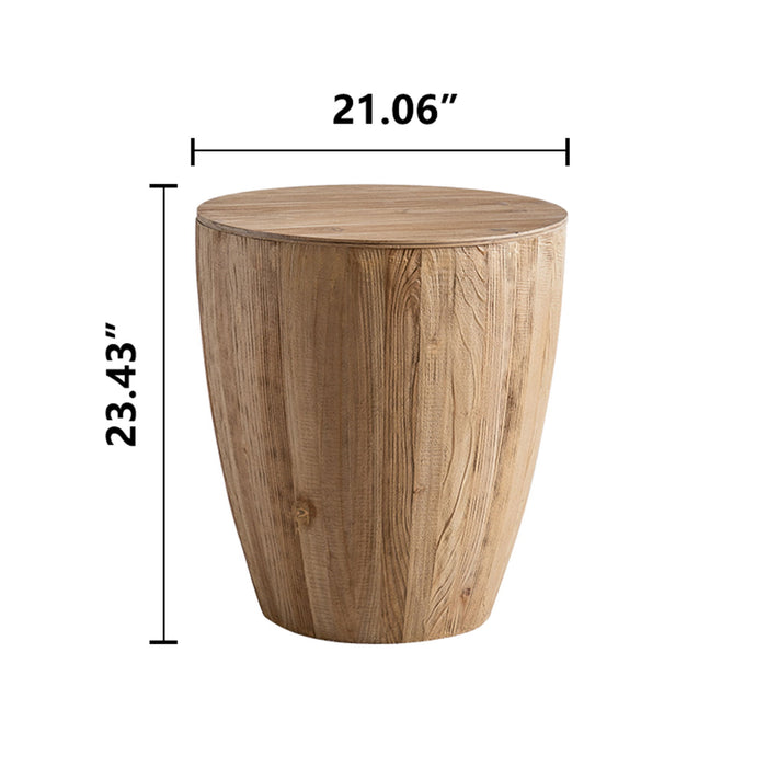 Vintage Style Barrel Coffee Table With Storage