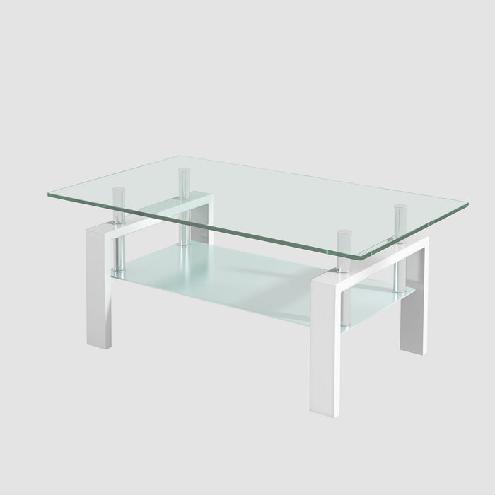 Tempered Glass Table With Storage