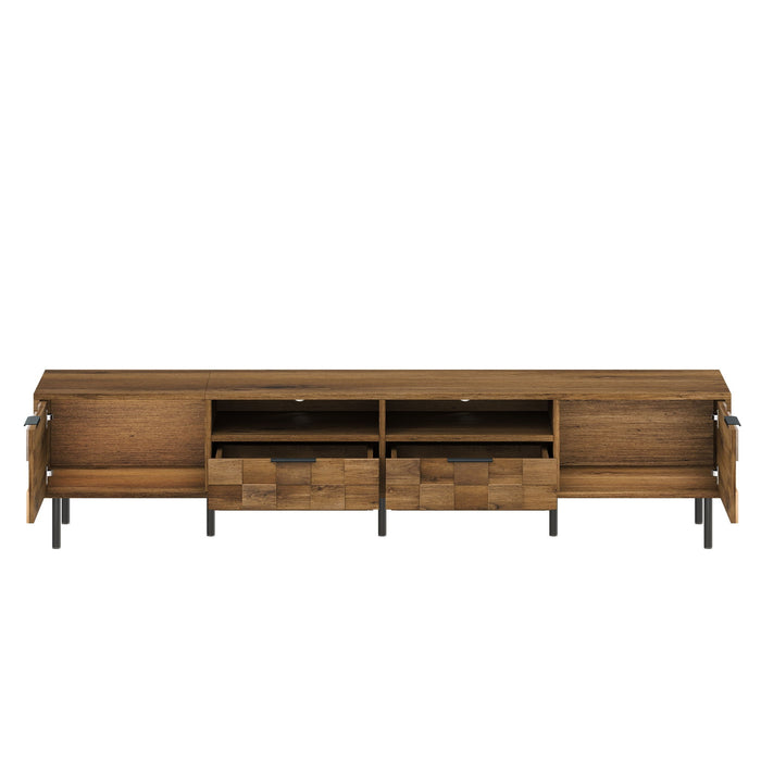 TV Stand With 2 Drawers, Media Console Table, Storage Cabinet With Cable Management