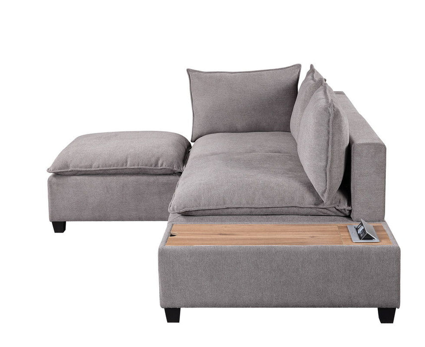 Madison - Fabric Reversible Sectional Sofa Ottoman