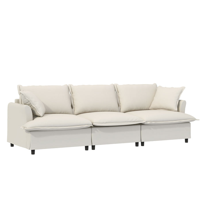 Sectional Sofa With Ottoman Cloud Couch Set With Throw Pillows, Free Combination