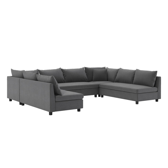 Modular Sectional Reversible U Shaped Couch Set, Free Combination Minimalist Style Oversized 8 Seat Convertible Sofa