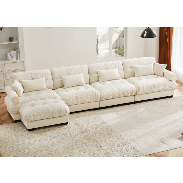 Super Comfort Oversized Modular Sectional Sofa With Movable Ottoman