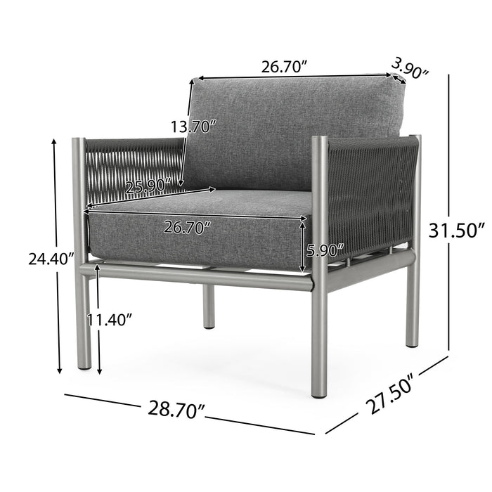 Hargrove - Club Chair - Silver / Gray