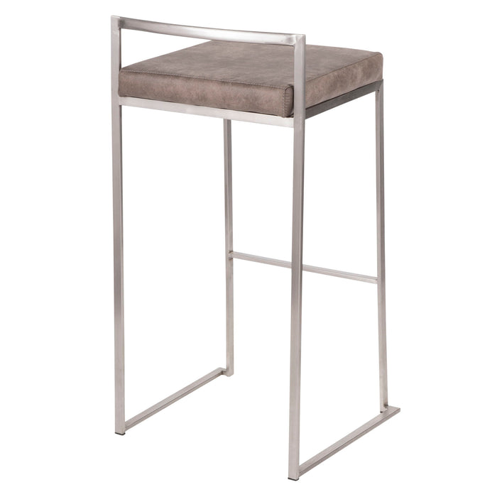 Fuji - Contemporary Stackable Counter Stool (Set of 2) - Stone