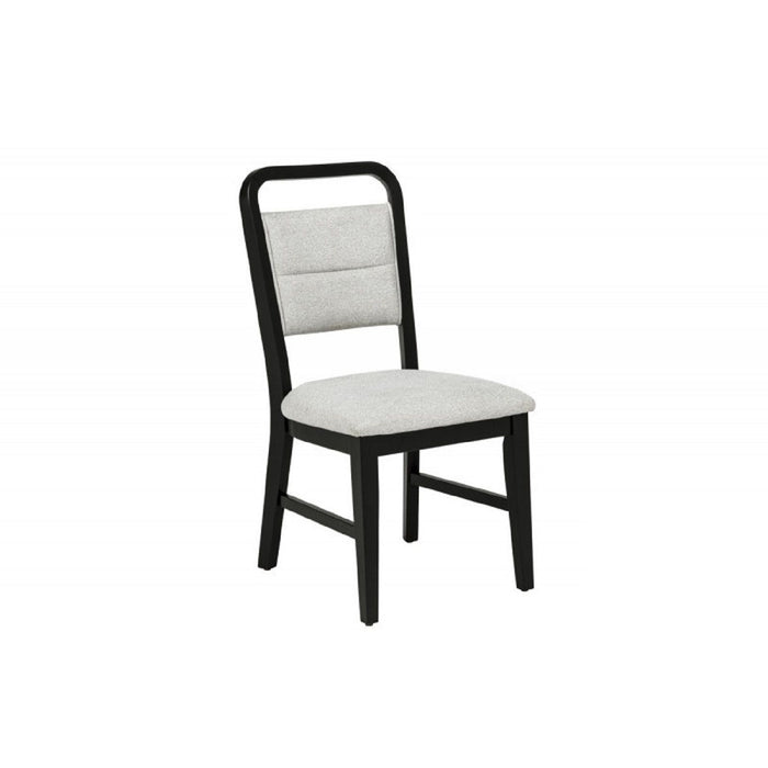 Dining Kitchen Side Chair With Curved Back Design (Set of 2) - Black / Gray