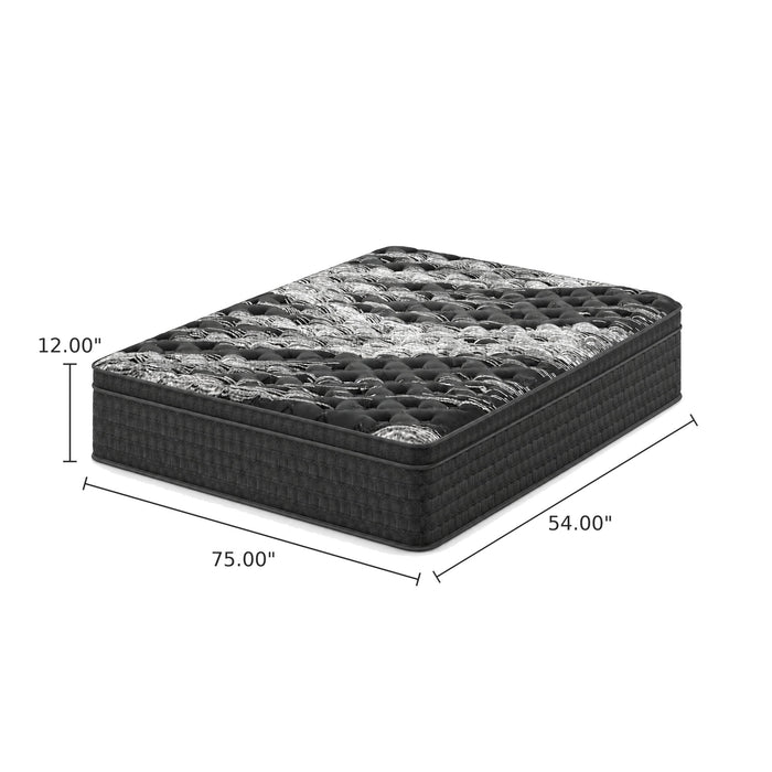 12" Medium Firm Euro Top Hybrid Mattress With Cooling Cover & Individual Coil Support