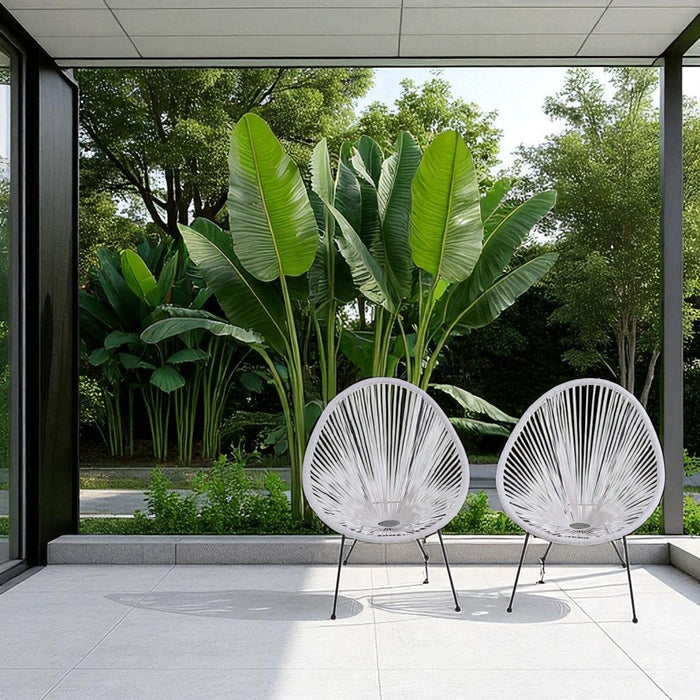 Modern Egg Shaped String Chairs (Set of 2)