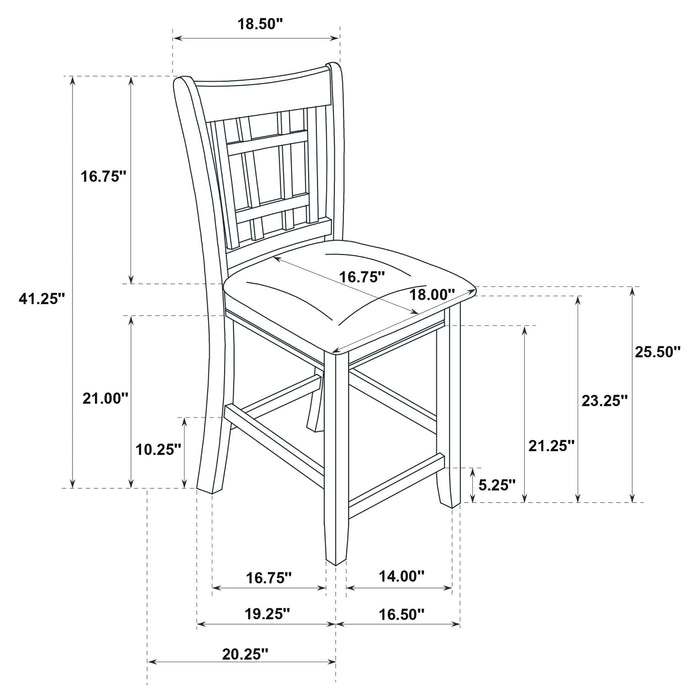 Lattice Back Counter Height Stools (Set of 2)