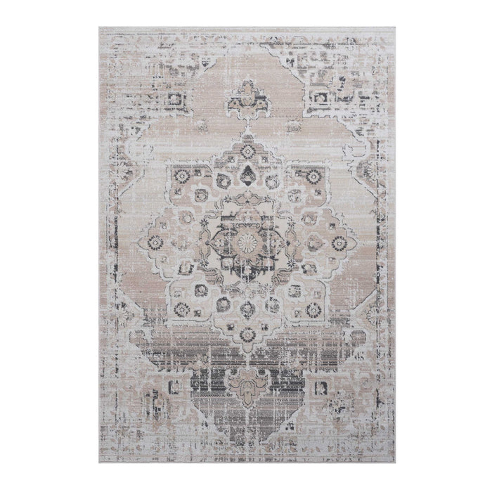 Payas - 6' X 9' Medallion Area Rug - Cream / Beige