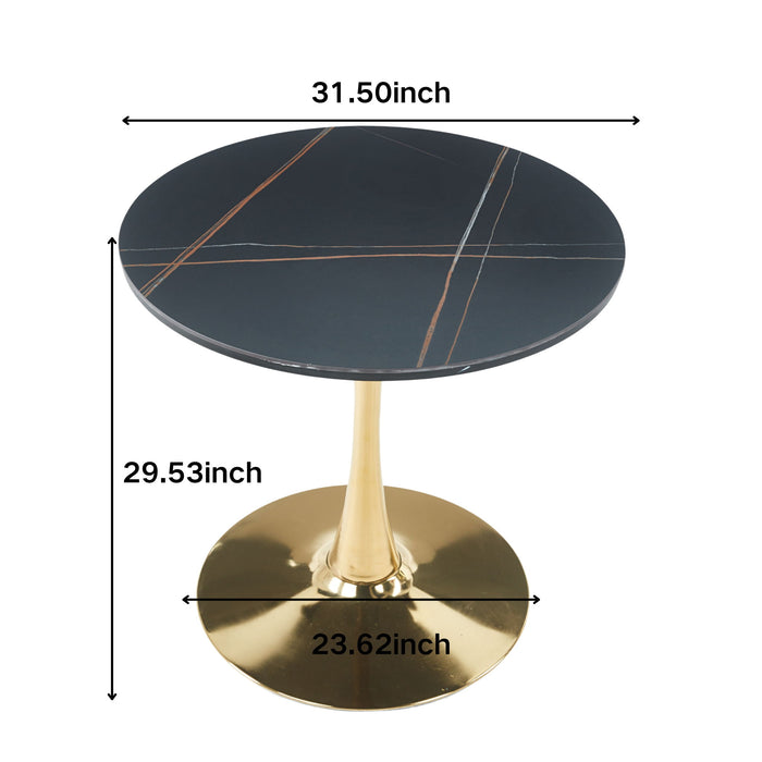 Mid-Century Tulip Table With Round Top, Pedestal Base