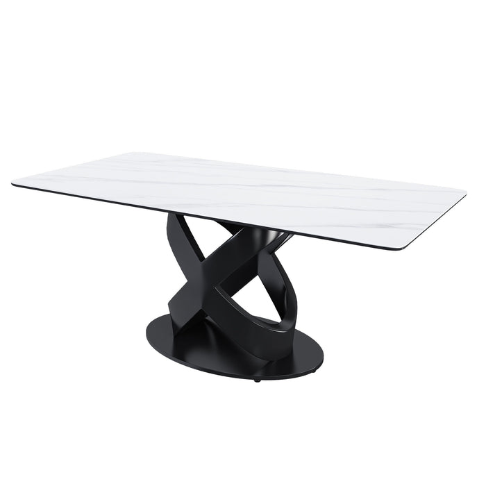 Rectangular Dining Table - Black / White