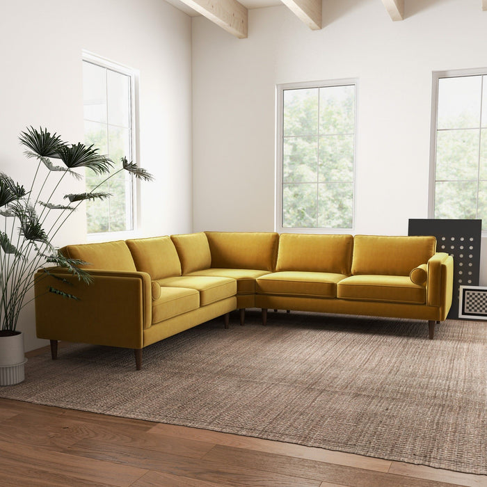 Amber - Velvet Corner Sectional Sofa