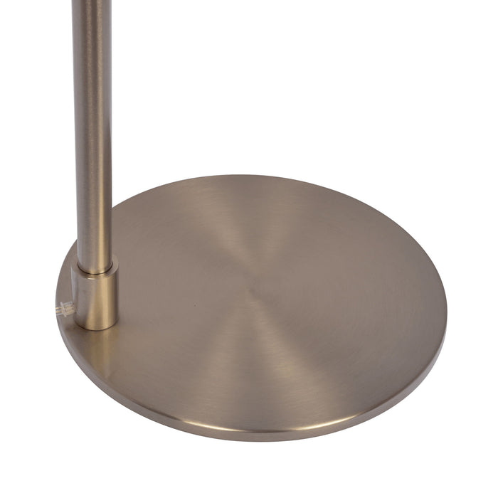Serene - Floor Lamp With Rotary Switch Base Linen Shade - Brushed Nickel / White